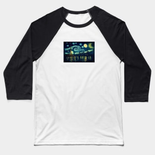 City of Paris under the moon and city lights. Baseball T-Shirt